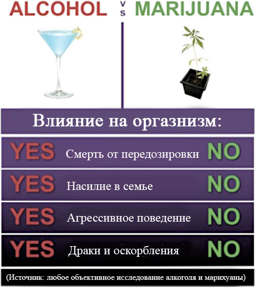 алкоголь vs марихуана